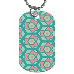 Pink Honeycombs Flowers Pattern  			dog Tag (one Side) by LalyLauraFLM