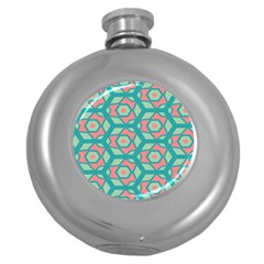 Pink Honeycombs Flowers Pattern  			hip Flask (5 Oz) by LalyLauraFLM