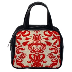 Ruby Red Swirls Classic Handbags (one Side)