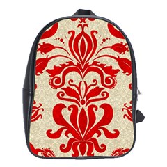 Ruby Red Swirls School Bags (xl)  by SalonOfArtDesigns
