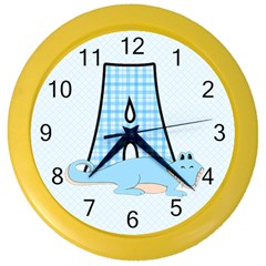 Monogram A Alligator Blue Wall Clock (color) by SalonOfArtDesigns