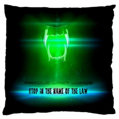 Stop In The Name Of The Law Large Flano Cushion Cases (two Sides)  by RespawnLARPer