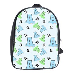 A Is For Alligator Blue School Bags(large)  by SalonOfArtDesigns