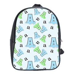 A Is For Alligator Blue School Bags (xl)  by SalonOfArtDesigns