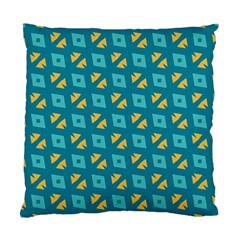 Blue Yellow Shapes Pattern 	standard Cushion Case (two Sides) by LalyLauraFLM