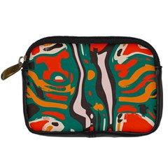 Retro Colors Chaos 	digital Camera Leather Case by LalyLauraFLM