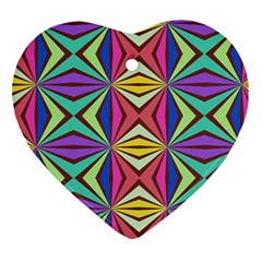 Connected Shapes In Retro Colors  			ornament (heart) by LalyLauraFLM