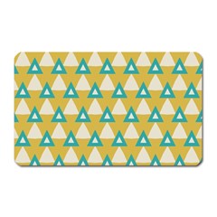 White Blue Triangles Pattern 			magnet (rectangular) by LalyLauraFLM