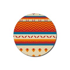 Tribal Shapes  			rubber Round Coaster (4 Pack) by LalyLauraFLM