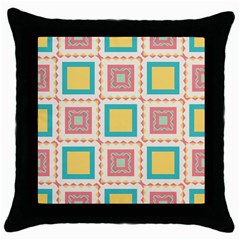 Pastel Squares Pattern 			throw Pillow Case (black) by LalyLauraFLM