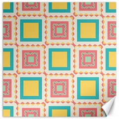 Pastel Squares Pattern 			canvas 12  X 12  by LalyLauraFLM