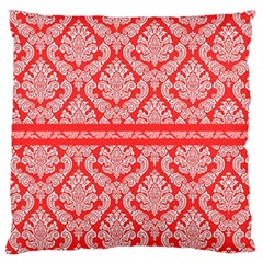 Salmon Damask Large Flano Cushion Cases (one Side)  by SalonOfArtDesigns