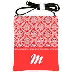 Monogrammed Salmon Damask by SalonOfArtDesigns