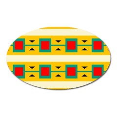 Connected Squares And Triangles 			magnet (oval) by LalyLauraFLM