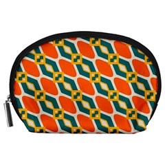 Chains And Squares Pattern Accessory Pouch by LalyLauraFLM