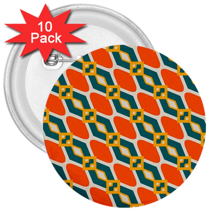 Chains and squares pattern 			3  Button (10 pack)