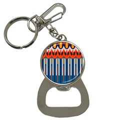 Textured Shapes In Retro Colors    			bottle Opener Key Chain by LalyLauraFLM