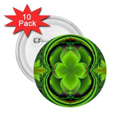 Green Clover 2 25  Buttons (10 Pack)  by Delasel