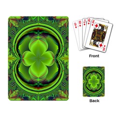 Green Clover Playing Card by Delasel