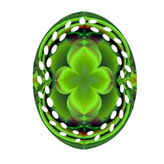 Green Clover Oval Filigree Ornament (2-side) 