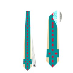 Shapes In Squares Pattern Necktie by LalyLauraFLM