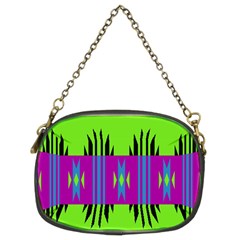 Tribal Shapes On A Green Background 	chain Purse (two Sides) by LalyLauraFLM