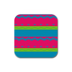 Chevrons And Stripes  			rubber Square Coaster (4 Pack by LalyLauraFLM