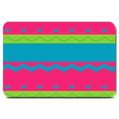 Chevrons And Stripes  			large Doormat by LalyLauraFLM