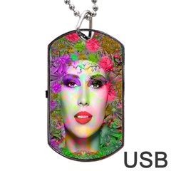 Flowers In Your Hair Dog Tag Usb Flash (two Sides)  by icarusismartdesigns