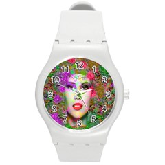 Flowers In Your Hair Round Plastic Sport Watch (m) by icarusismartdesigns