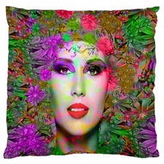 Flowers In Your Hair Large Flano Cushion Cases (one Side)  by icarusismartdesigns