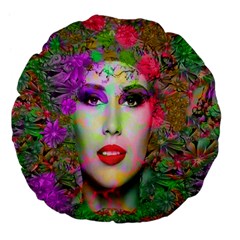 Flowers In Your Hair Large 18  Premium Flano Round Cushions by icarusismartdesigns