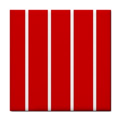 White and Red Stripes Tile Coasters