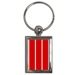 White and Red Stripes Key Chains (Rectangle) 