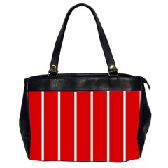 White and Red Stripes Office Handbags (2 Sides) 