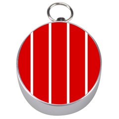 White and Red Stripes Silver Compasses