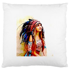 Indian 22 Large Flano Cushion Case (two Sides) by indianwarrior