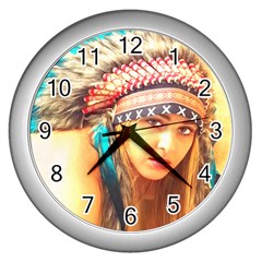 Indian 14 Wall Clocks (silver)  by indianwarrior