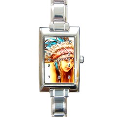 Indian 12 Rectangle Italian Charm Watch by indianwarrior