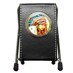 Indian 12 Pen Holder Desk Clocks