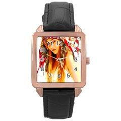 Indian 26 Rose Gold Leather Watch 