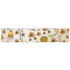 Yellow Whimsical Flowers  Flano Scarf (small) by Zandiepants