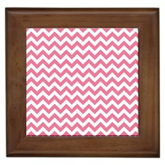 Pink And White Zigzag Framed Tiles by Zandiepants