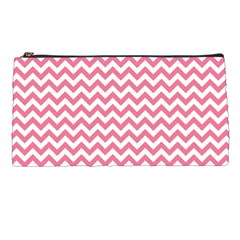 Pink And White Zigzag Pencil Cases by Zandiepants