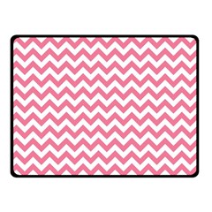 Pink And White Zigzag Fleece Blanket (small) by Zandiepants