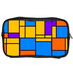 Retro Colors Rectangles And Squares Toiletries Bag (two Sides) by LalyLauraFLM