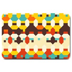 Shapes In Retro Colors 			large Doormat by LalyLauraFLM