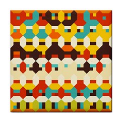 Shapes In Retro Colors 			face Towel by LalyLauraFLM