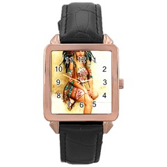 Indian 15 Rose Gold Leather Watch  by indianwarrior