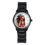Indian 21 Stainless Steel Round Watch Front